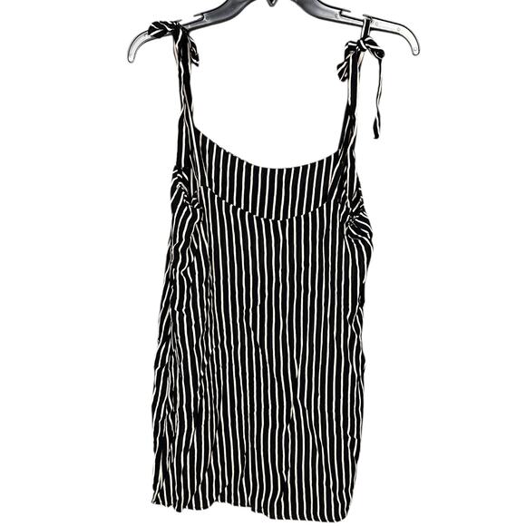 Reformation Dixie Dress Black & White Stripe Mini | Size M - Picture 4 of 5
